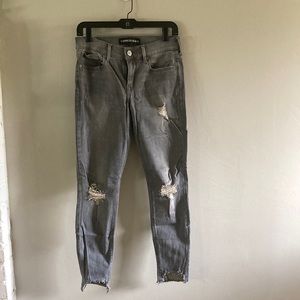 EXPRESS Gray distressed skinny jeans